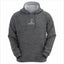 Heather charcoal hoodie with white embroidered Zeene logo.