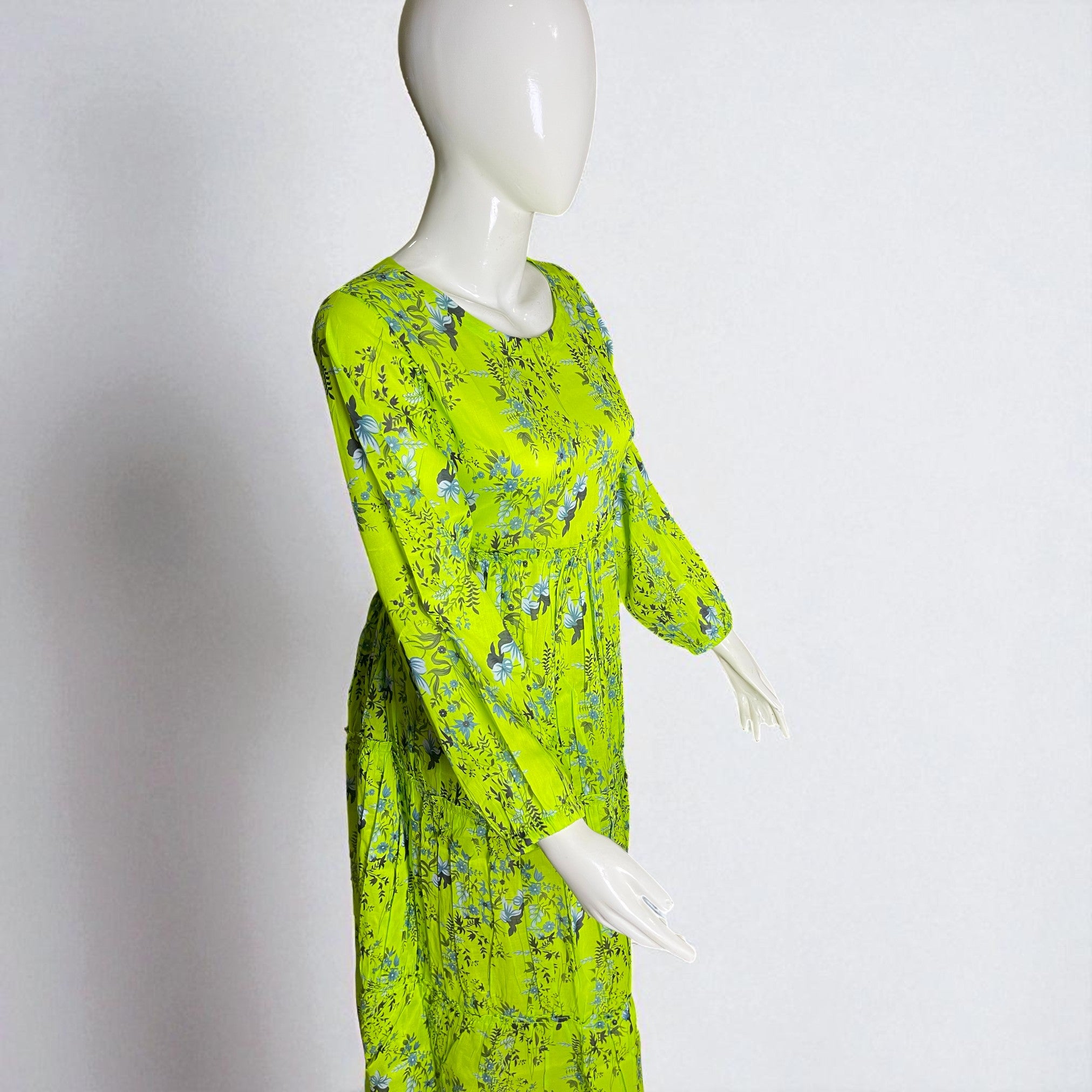 Ready To Wear Stitched Pastel Green Double Layered Maxi