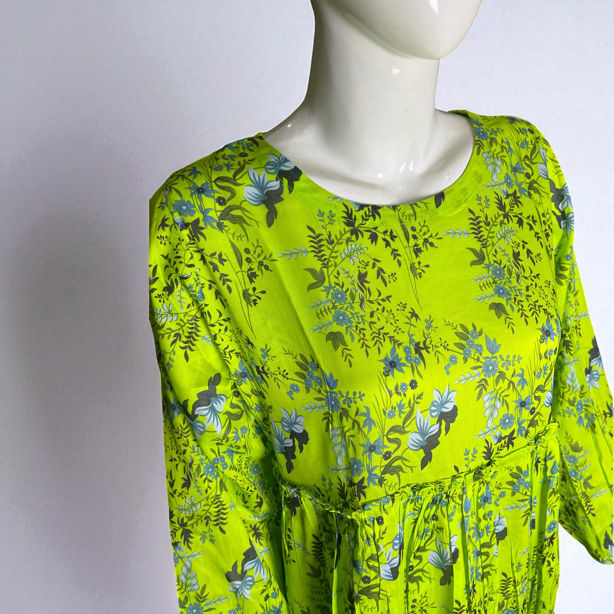 Ready To Wear Stitched Pastel Green Double Layered Maxi