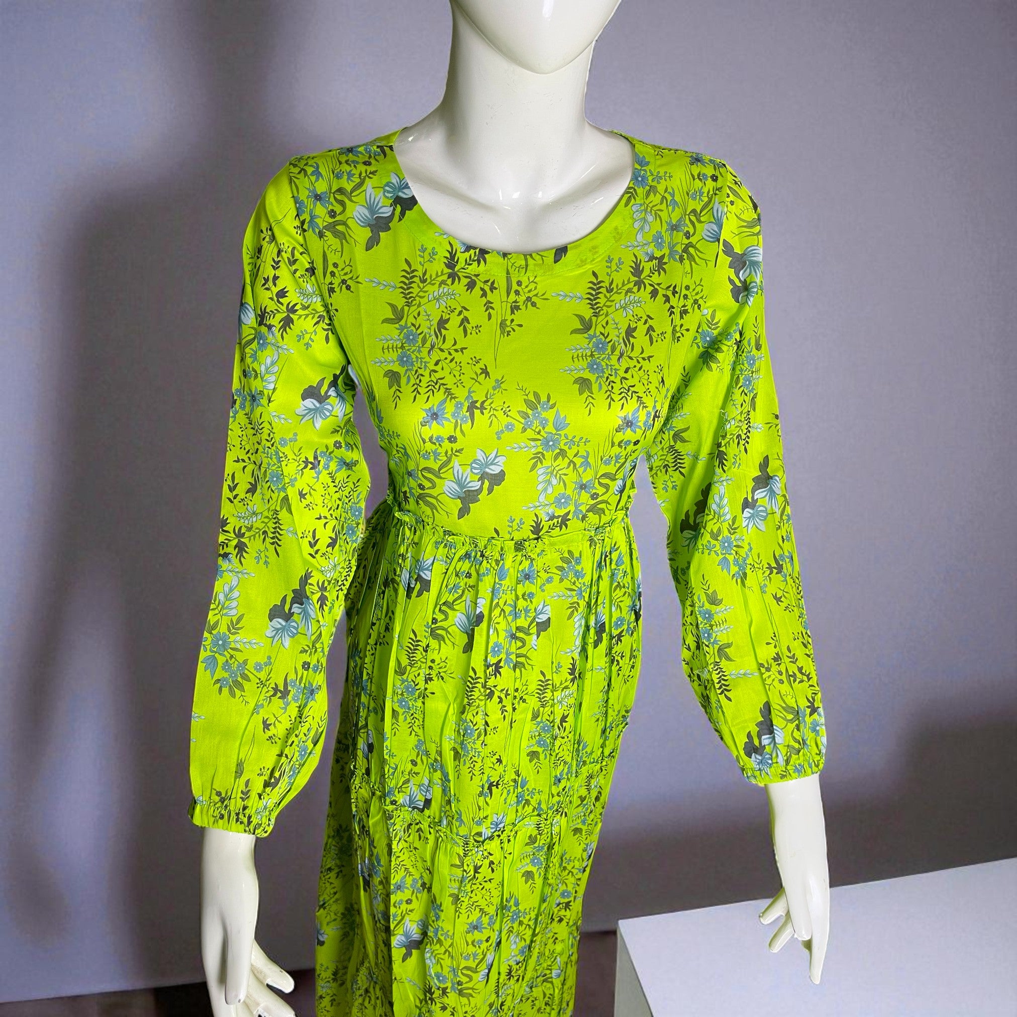 Ready To Wear Stitched Pastel Green Double Layered Maxi