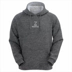 Heather charcoal hoodie with white embroidered Zeene logo.