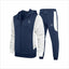 Zeene Urban Classic Zip-Up Hoodie Tracksuit | Navy Blue & White