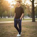 Zeene Power Flex Navy Blue Joggers