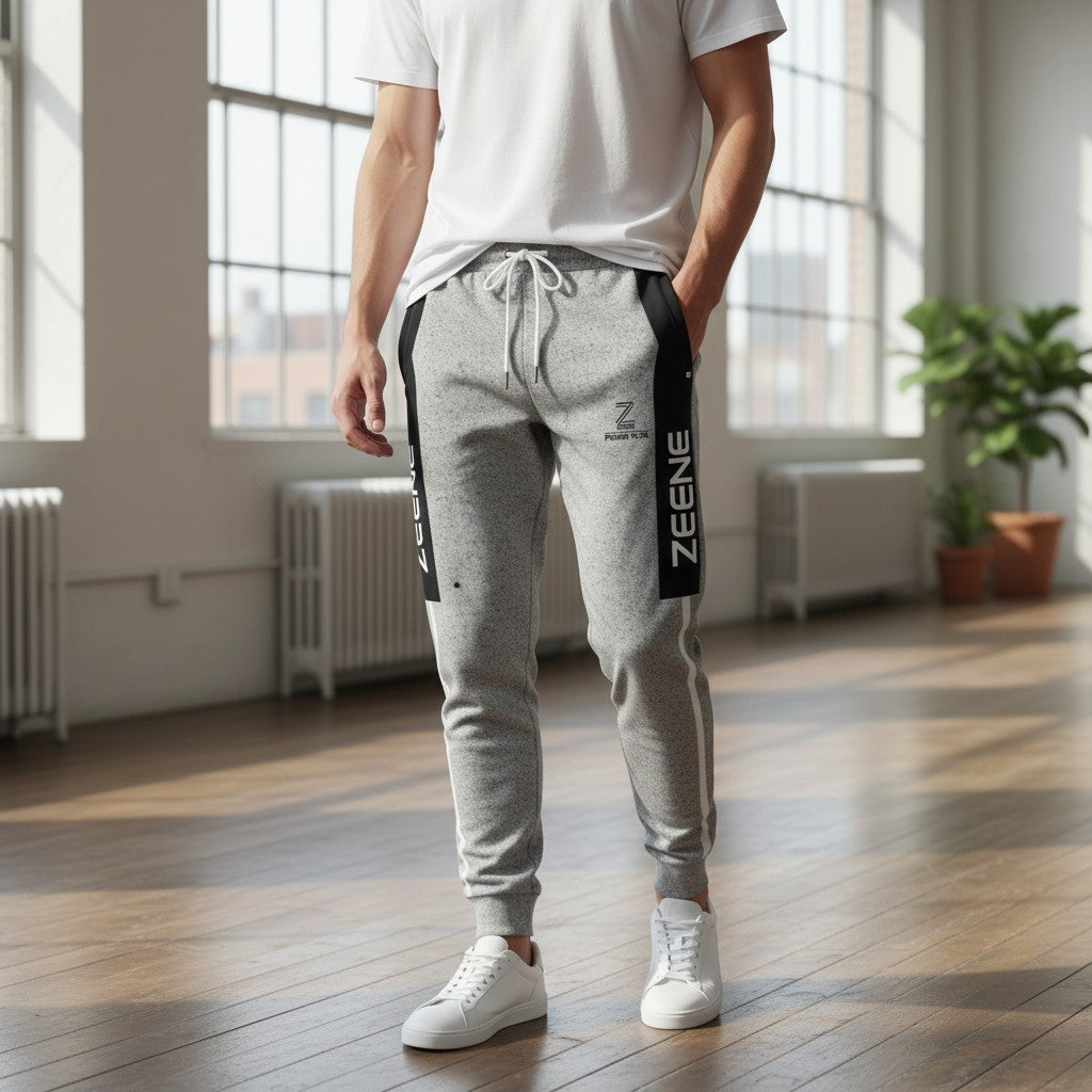 Zeene Power Flex Heather Grey Joggers