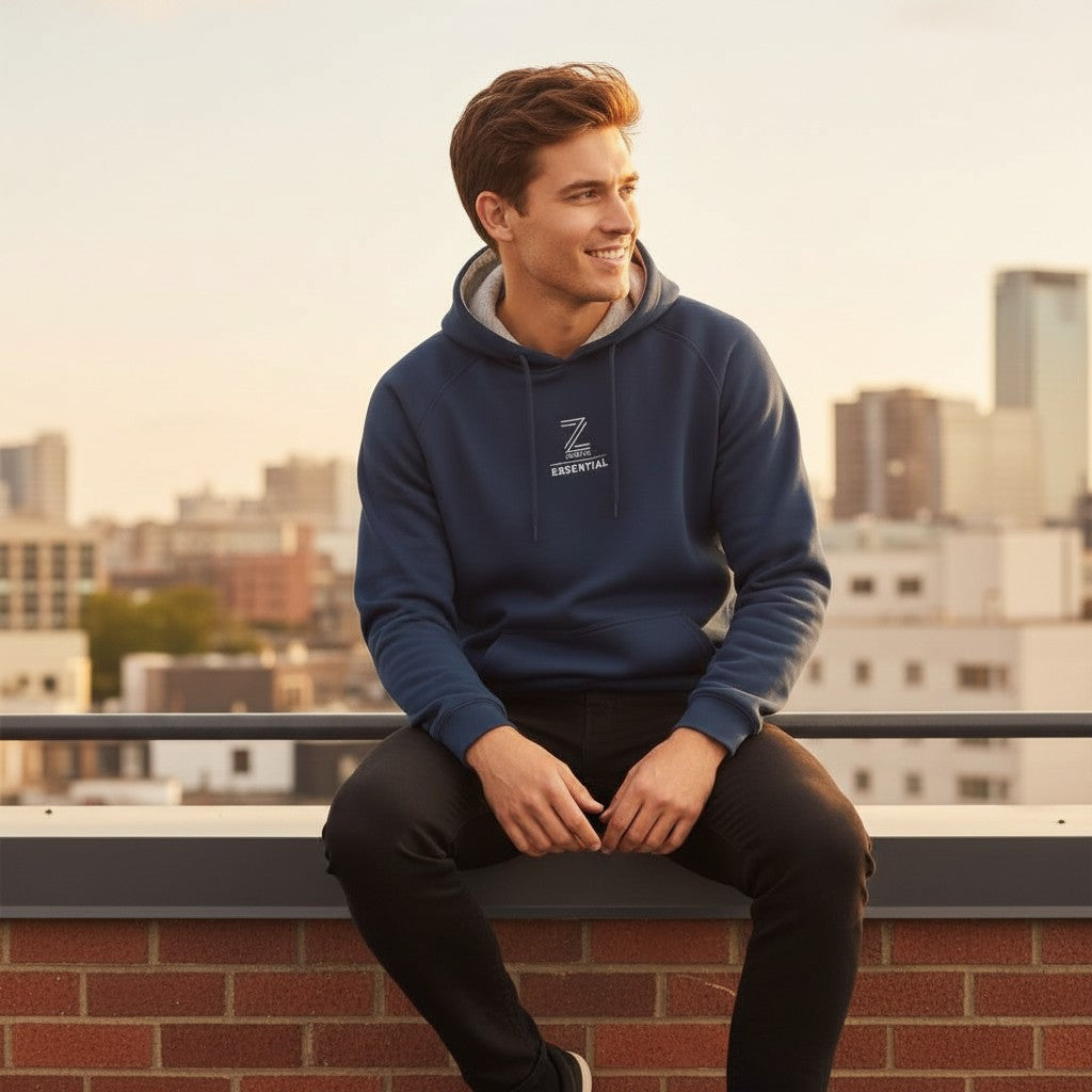 Zeene Essential Series Pullover Hoodie | Deep Royal Blue Secondary image