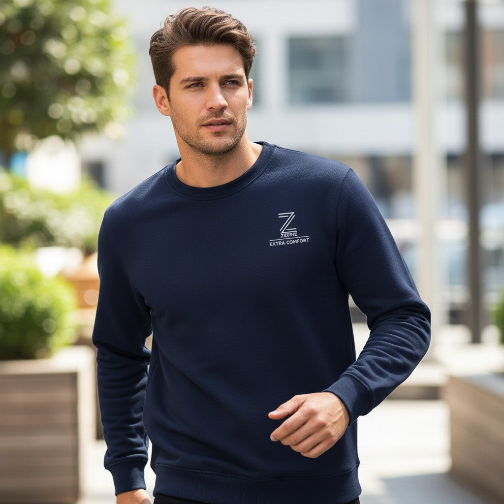 Zeene Extra Comfort Crewneck | 100% Cotton Fleece with Pockets
