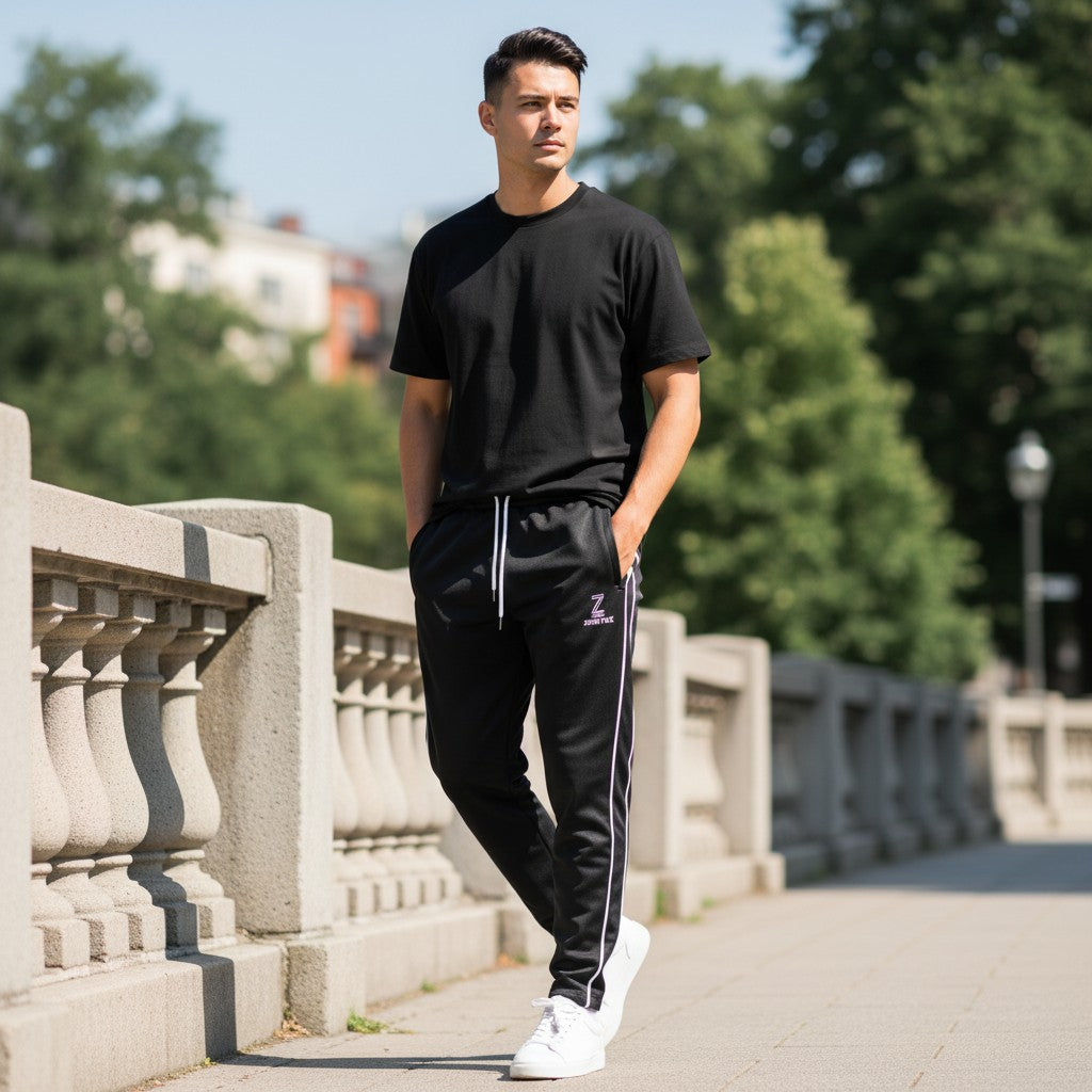 Zeene Power Flex Jet Black Joggers Secondary image
