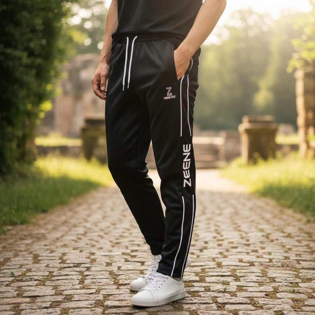Zeene Power Flex Jet Black Joggers