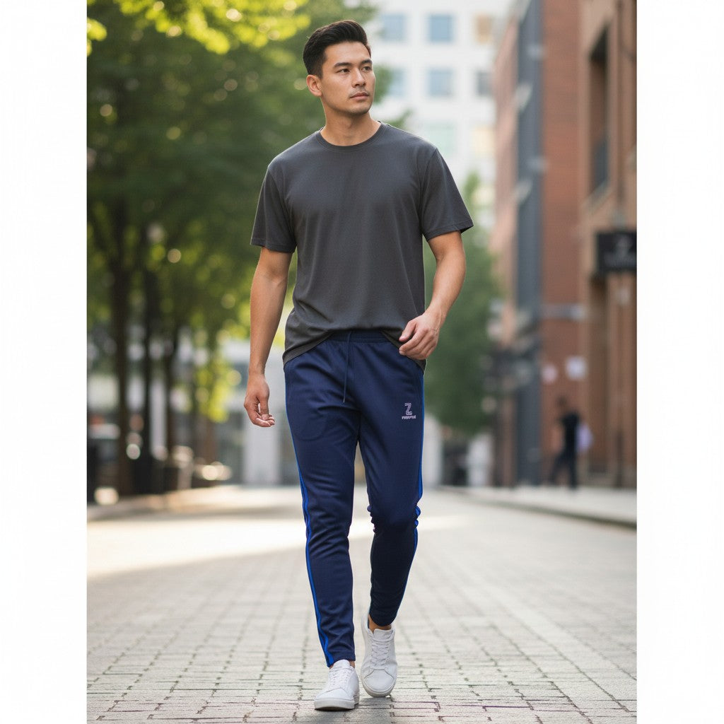 Zeene Power Flex Navy Blue Joggers