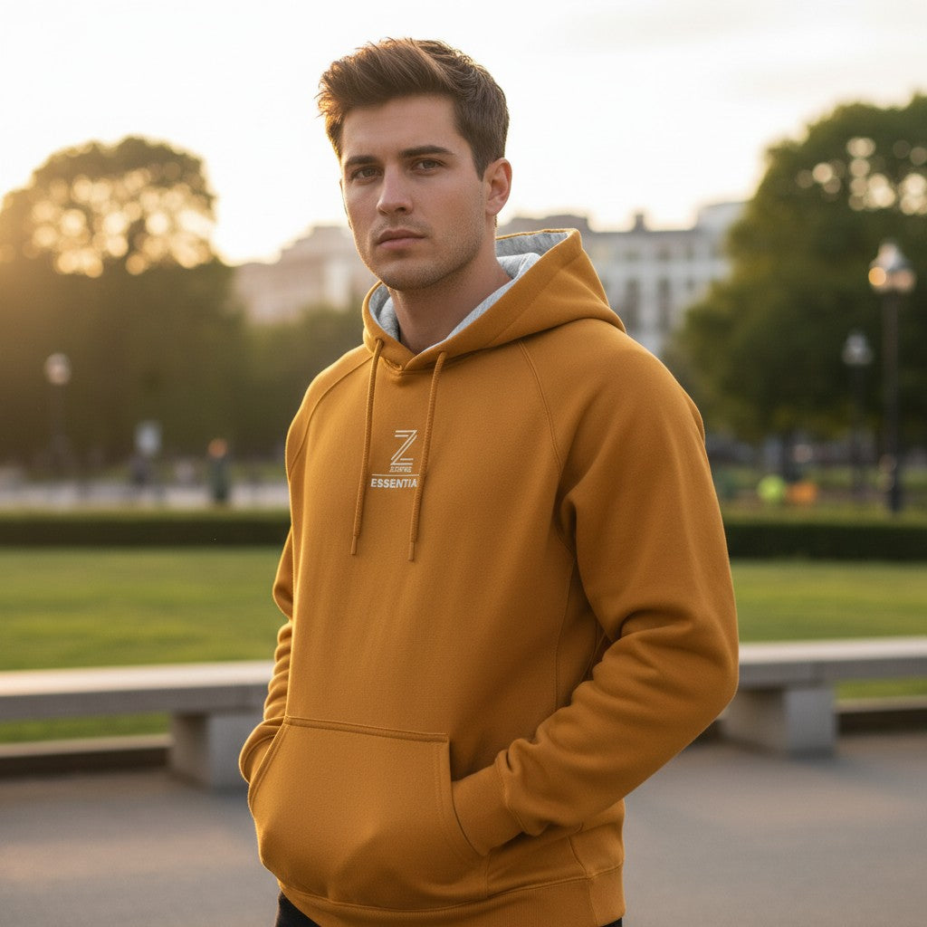 Zeene Essential Premium Hoodie | Mustard Gold Secondary image
